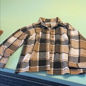 Plaid Button-Up Jacket